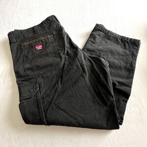 Wrangler Workwear Carpenter Pants Mens‎ 42x30 Black Cotton Rugged Heavy Duty